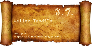Weiler Tamás névjegykártya